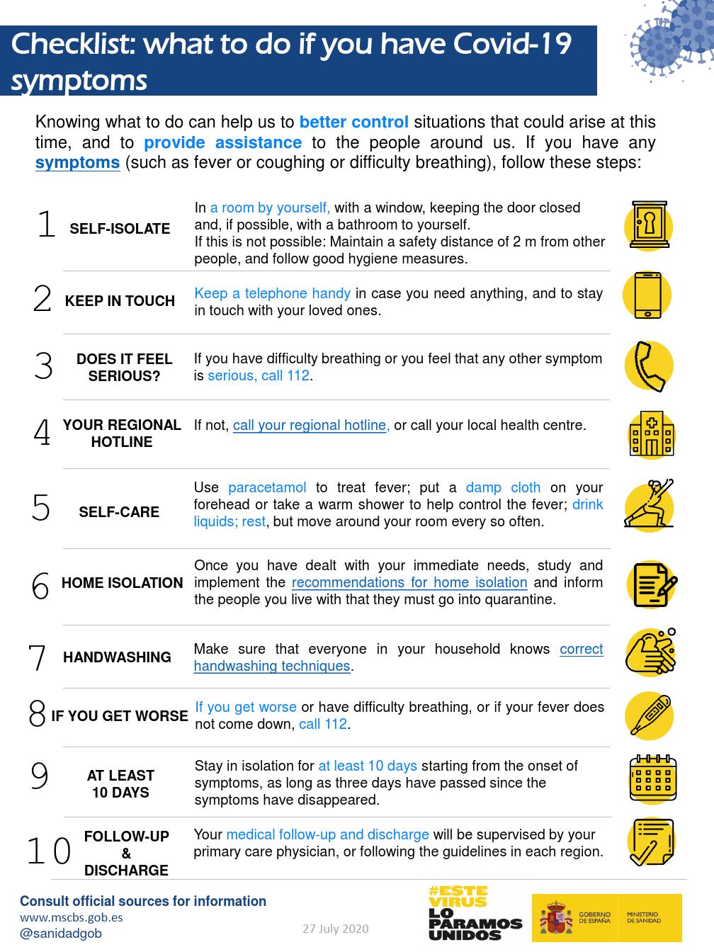 Checklist: what to do if you have Covid-19 symptoms