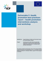 Health promotion best practices report – health promotion interventions analysis and workshop