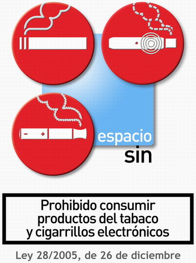 Prohibido consumir productos del tabaco y cigarrillos electrónicos - espacio sin humo