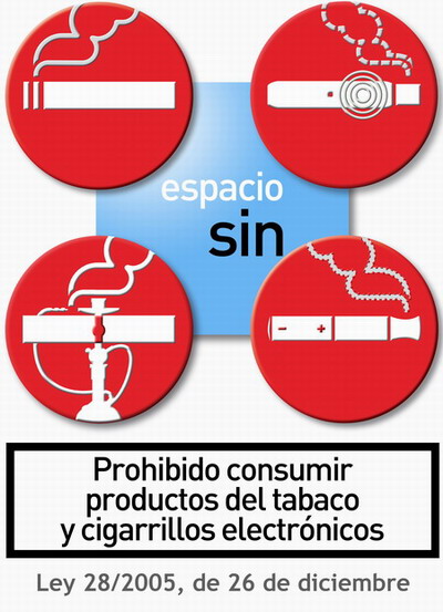 Prohibido consumir productos del tabaco y cigarrillos electrónicos - espacio sin humo
