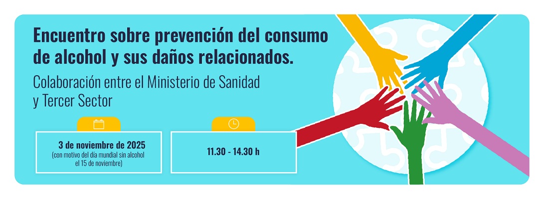 Banner Encuentro sobre prevención del consumo de alcohol y sus daños relacionados y el tercer sector