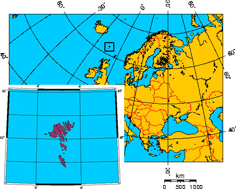 Mapa de ISLAS FAEROE (Feroe)