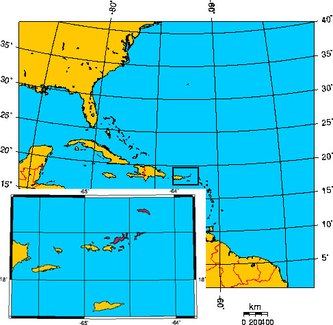 Mapa de ISLAS VRGENES BRITNICAS