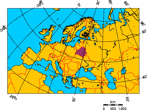 Mapa de BIELORRUSIA o BELARS