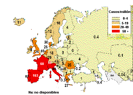 La epidemia en Europa