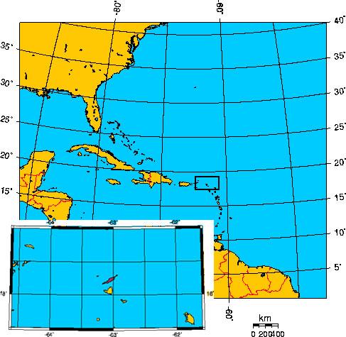 Mapa de ANGUILLA (Anguila)