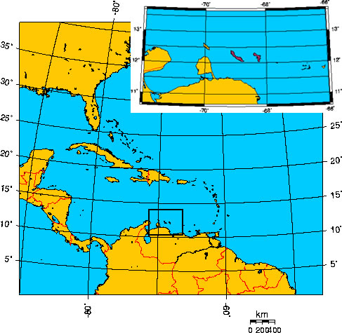 Mapa de ANTILLAS HOLANDESAS