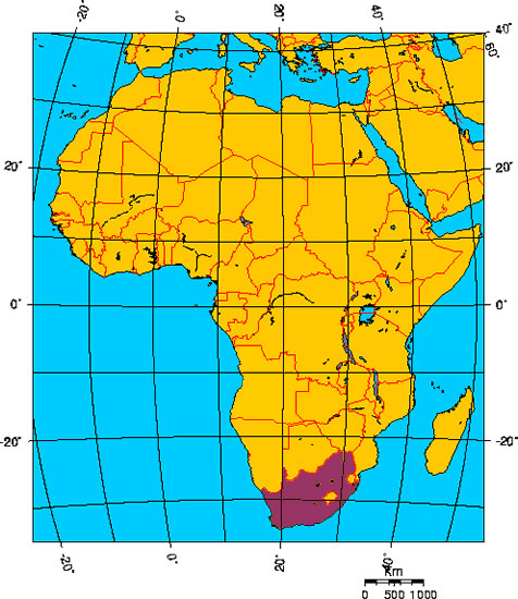 Mapa de SUDFRICA, Repblica