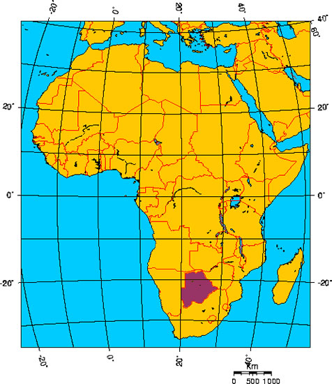 Mapa de BOTSWANA