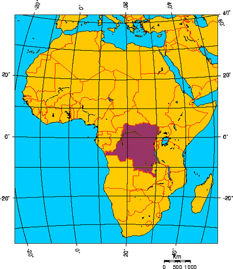 Mapa de CONGO, REP. DEM. (antes Zaire)