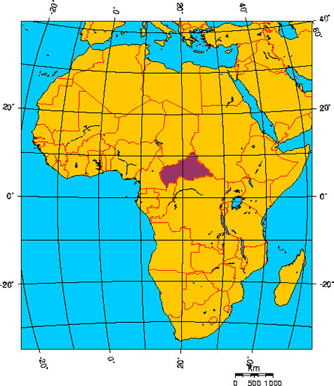 Mapa de REPBLICA CENTROAFRICANA