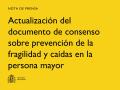09/04/2026 - Sanidad actualiza el consenso para prevenir la fragilidad y las caídas en personas mayores