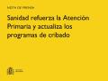 13/05/2025 - Sanidad refuerza la Atención Primaria y actualiza los programas de cribado