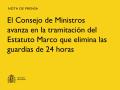 02/06/2026 - El Consejo de Ministros avanza en la tramitación del Estatuto Marco que elimina las guardias de 24 horas
