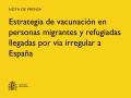16/06/2026 - Sanidad establece una estrategia común de vacunación para personas migrantes y refugiadas recién llegadas a España