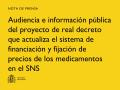 19/06/2026 - Sanidad abre a audiencia pública el real decreto que culmina la reforma farmacéutica de la legislatura