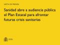 15/09/2025 - Sanidad abre a audiencia pública el Plan Estatal para afrontar futuras crisis sanitarias