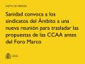 16/09/2025 - Sanidad convoca a los sindicatos del Ámbito a una nueva reunión para trasladar las propuestas de las CCAA antes del Foro Marco