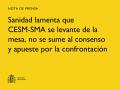 17/12/2025 - Sanidad lamenta que CESM-SMA se levante de la mesa, no se sume al consenso y apueste por la confrontación