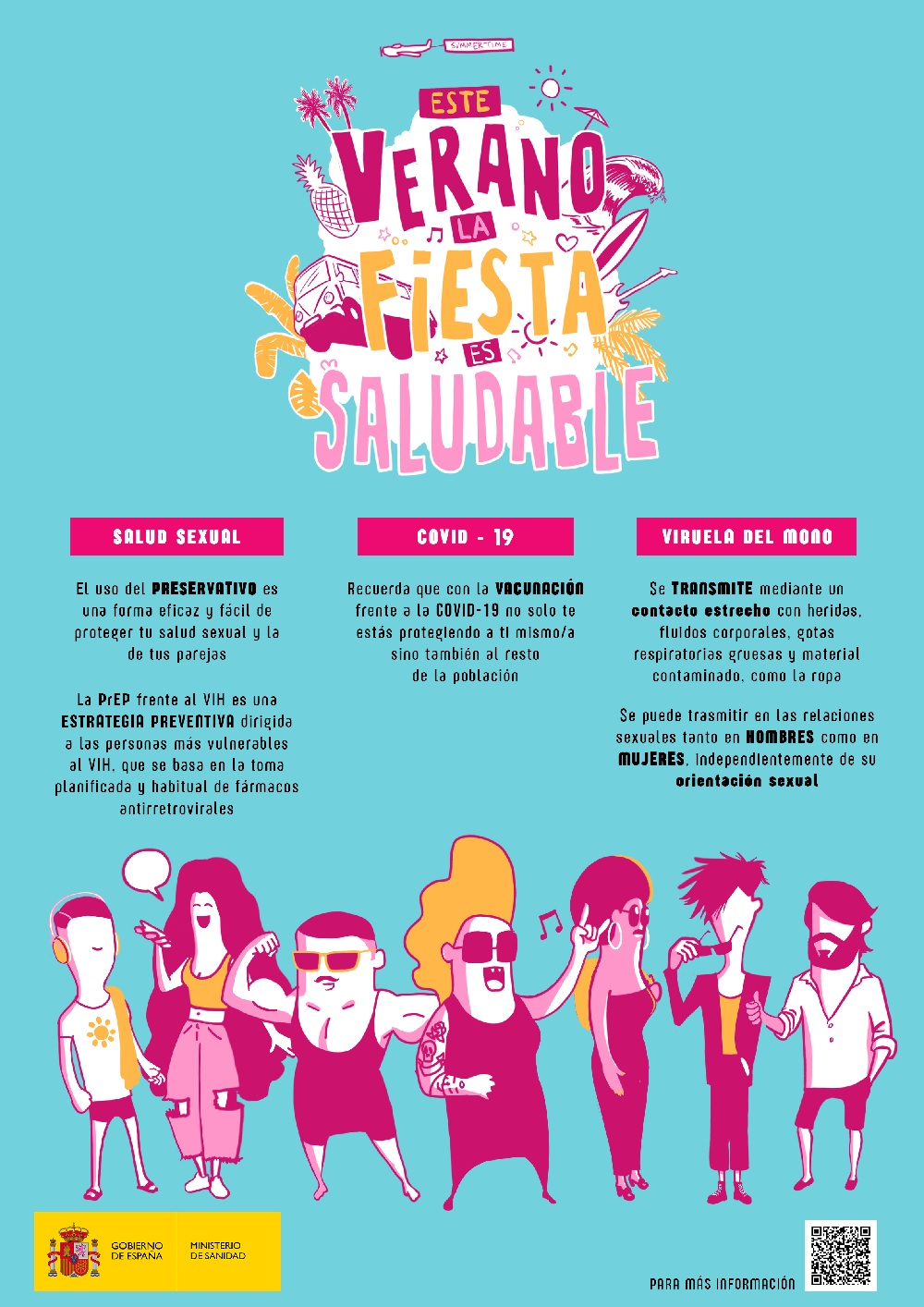 Cartel Este verano la fiesta es saludable
