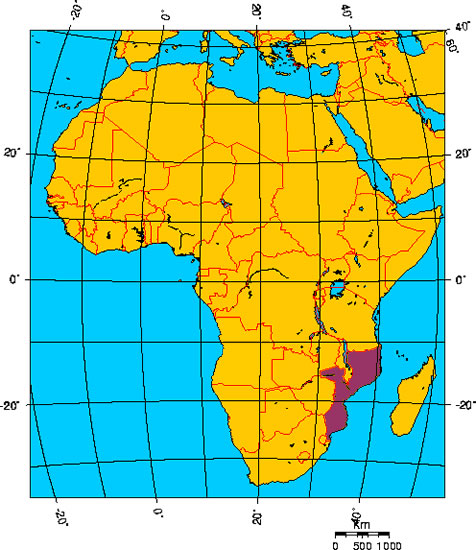 Mapa de MOZAMBIQUE