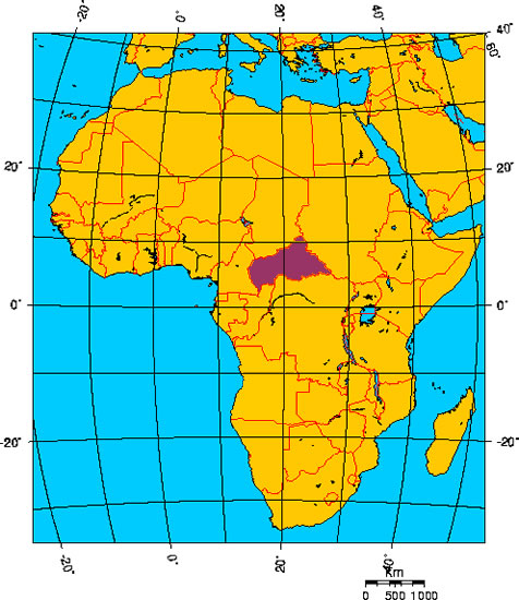 Mapa de REPÚBLICA CENTROAFRICANA