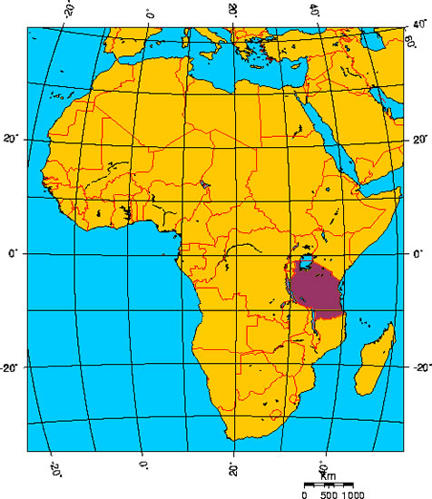 Mapa de TANZANIA, Repblica Unida