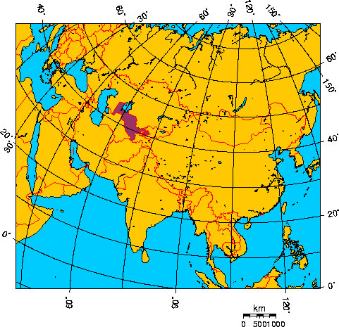 Mapa de UZBEKISTN