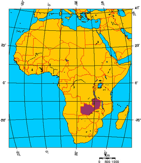 Mapa de ZAMBIA