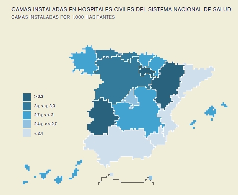 Camas instaladas por 1000 habitantes