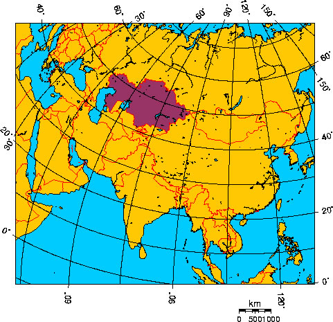 Mapa de KAZAJSTÁN