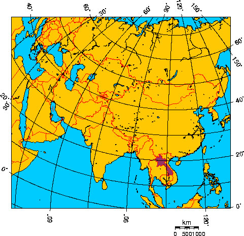 Mapa de LAOS, Rep. Dem. Popular