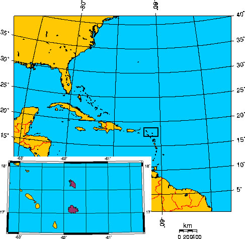 Mapa de ANTIGUA Y BARBUDA