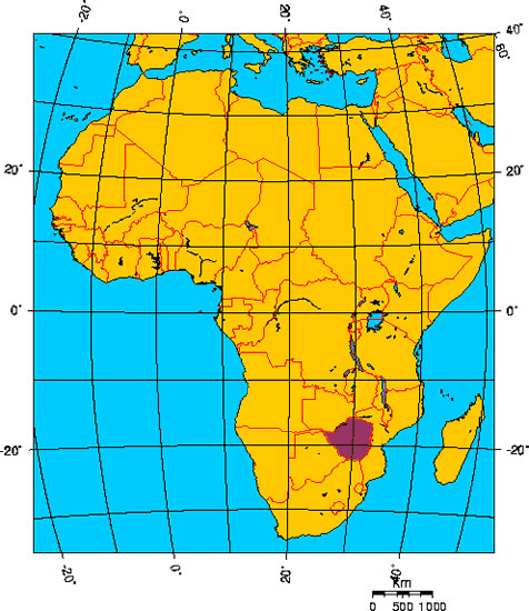 Mapa de ZIMBABWE