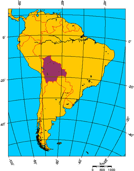 Mapa de BOLIVIA (ESTADO PLURINACIONAL)