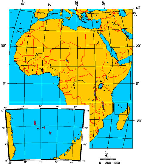 Mapa de COMORES (Komori/Comoras)