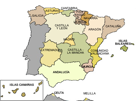 mapa político de España