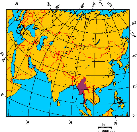 Mapa de MYANMAR (Burma)