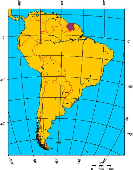 Mapa de SURINAM